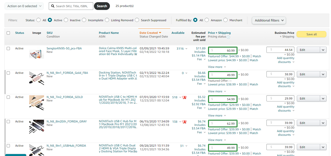 amazon seller central account page screenshot on romanza pk website (ecommerce services providing company)