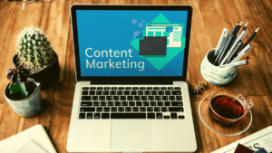 a laptop screen screen describing Content Marketing Goals and KPIs you Should be Tracking
